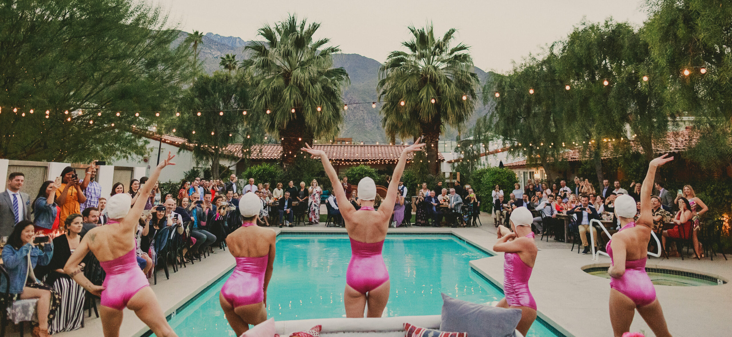 Palm Springs Wedding Synchronized Swimming Entertainment Aqualillies